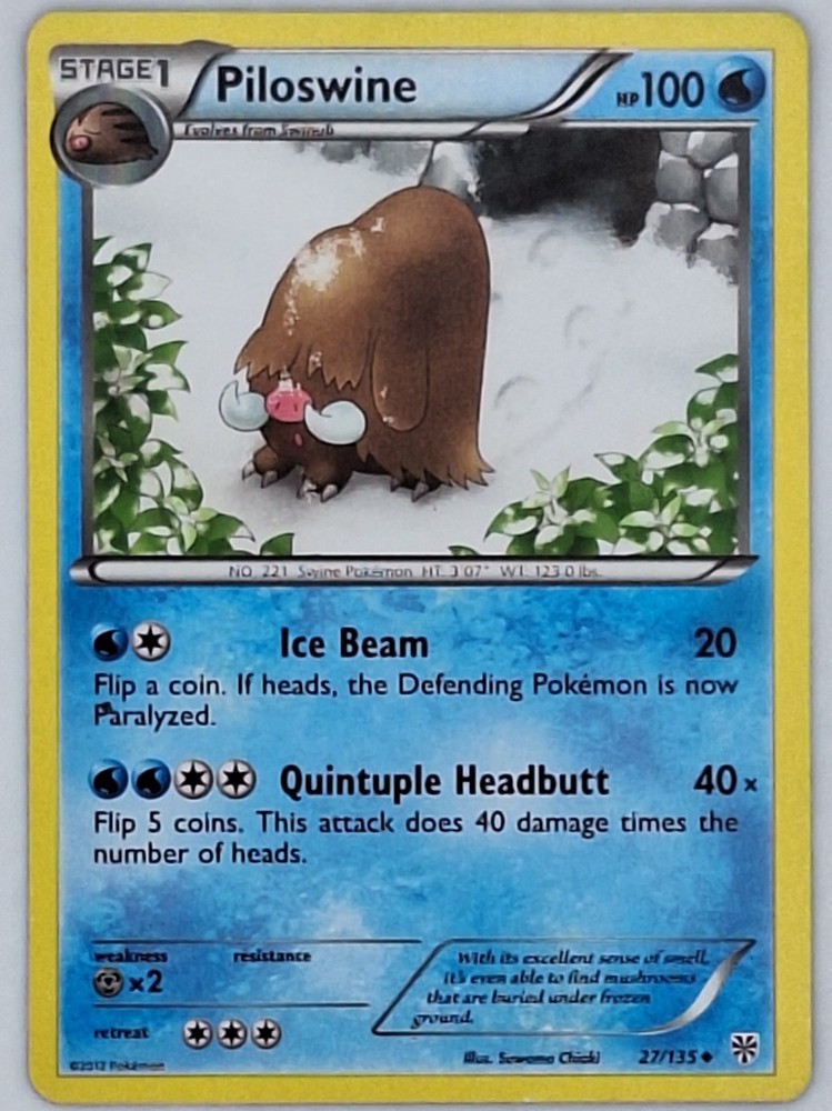 Piloswine 27/135 Pokemon - Black and White Plasma Storm MP