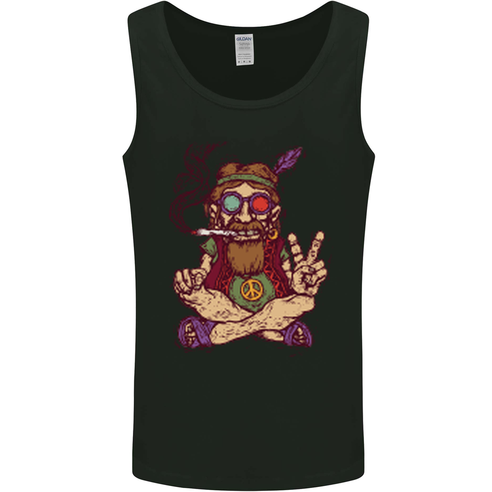 Stoned Hippy Spliff Weed LSD Acid Mens Vest Tank Top