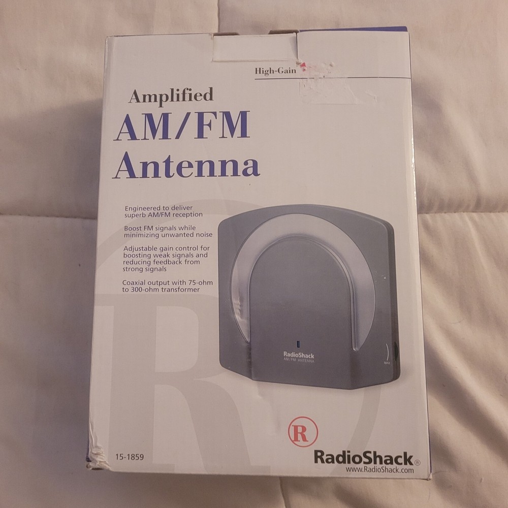 Radio Shack Amplified Indoor AM/FM Antenna 150-1859 Adjustable Gain Control Used