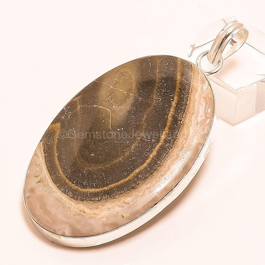 Christmas Sale OCEAN JASPER Stone 925 Silver Wedding Handcrafted Trendy Pendant-image