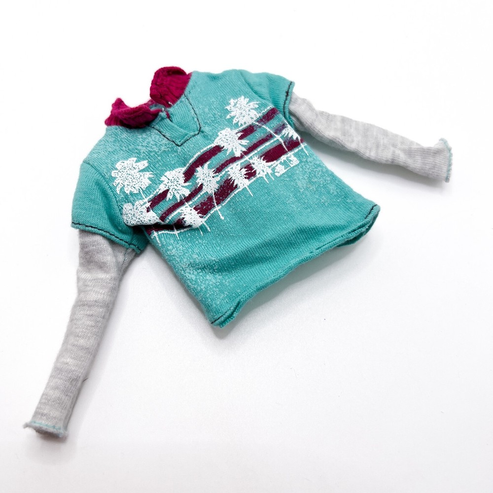 Camping Family Ken P6714 Doll Outfit Blue Top Blouse for Barbie