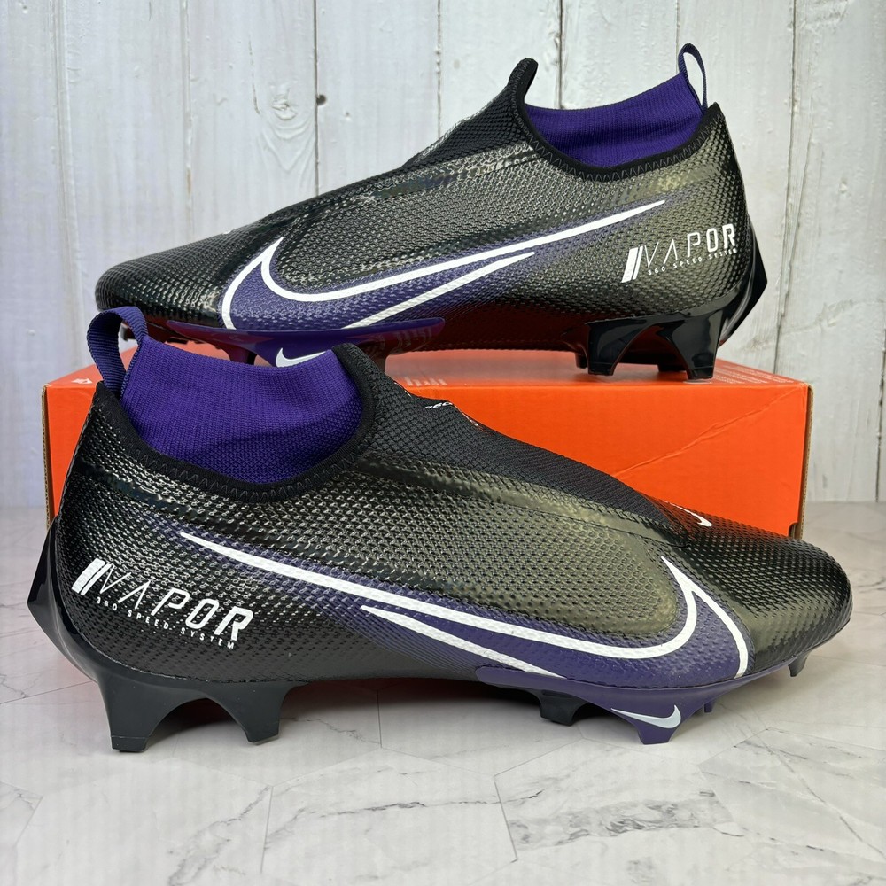 Nike Vapor Edge 360 Pro Cleats Mens Sz 13 Black Purple Football Cleat CV6345-001