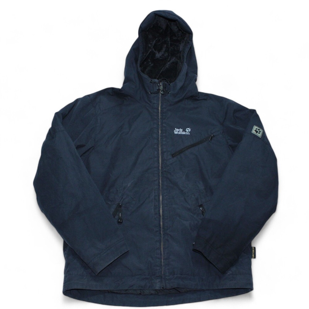 Jack Wolfskin Function 65 Jacket Mens Relaxed Small Hooded Navy Windproof
