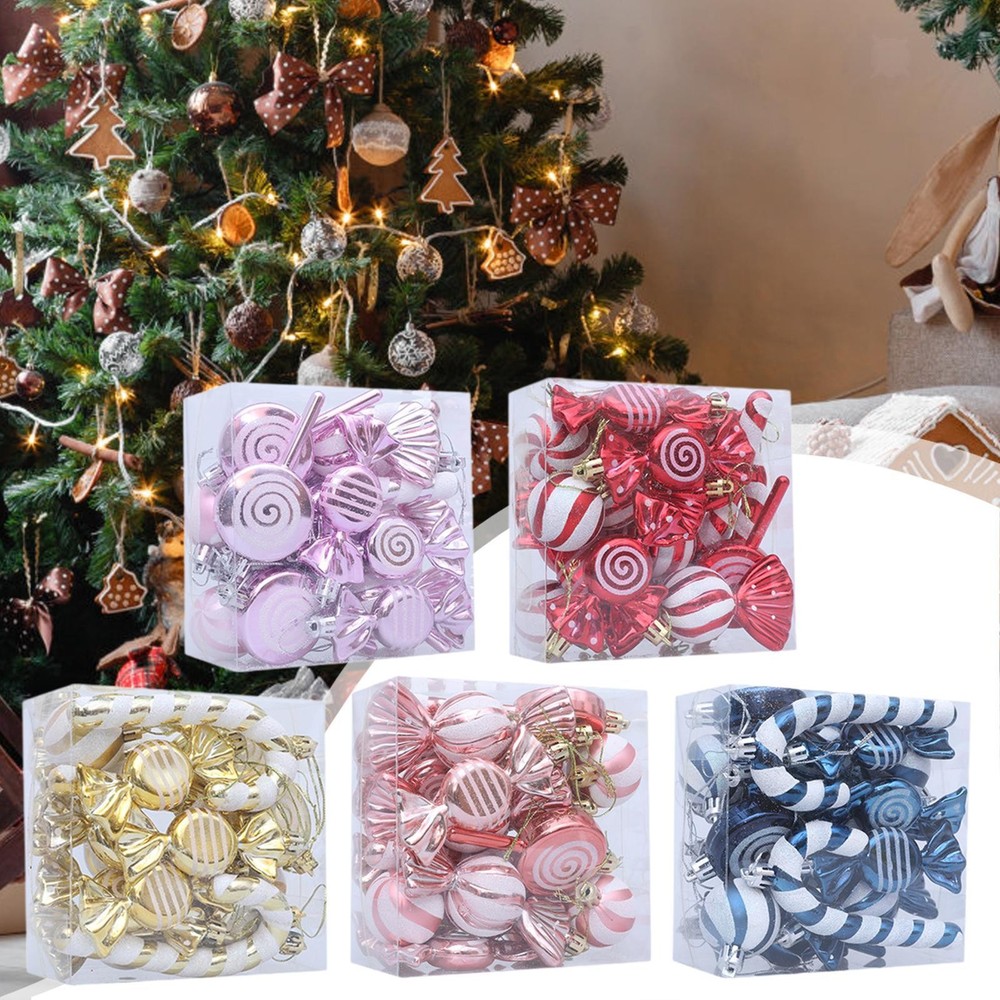 18Pcs Christmas Ball Ornaments Decorative Hanging Baubles with Hanging Loop