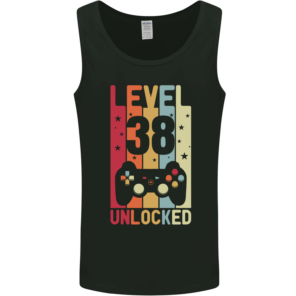 38th Birthday 38 Year Old Level Up Gaming Mens Vest Tank Top
