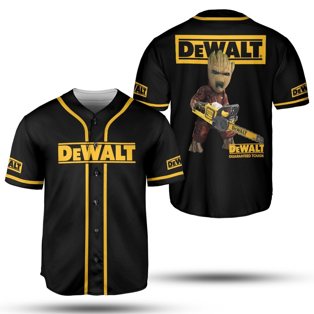 Custom Groot Dewalt Chainsaw Baseball 2025 Jersey - Available in All Sizes