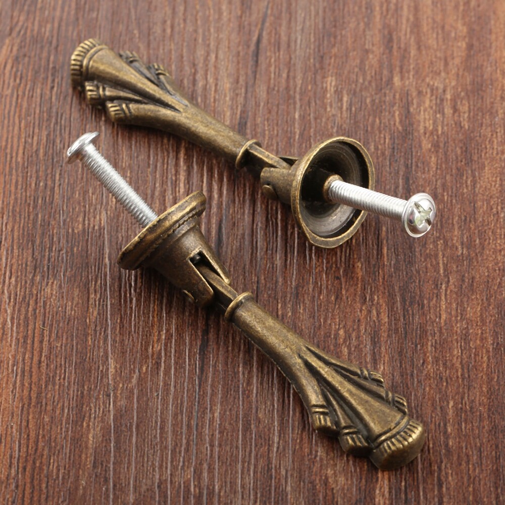 Antique Bronze Furniture Drawer Pull Handle Bin Drop Cabinet Knob 18x55mm