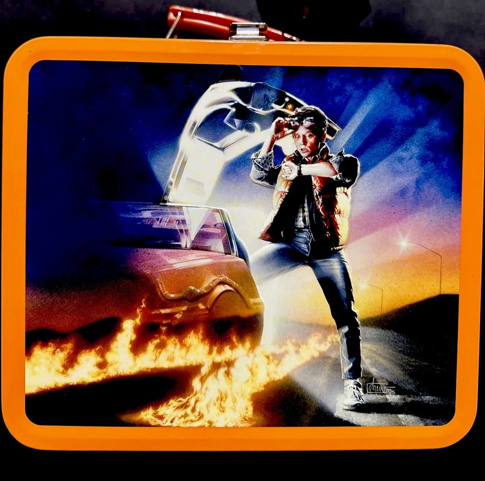 BTTF Bundle: Marty Checking Watch, Exclusive Lunchbox, Delorean Key Replica
