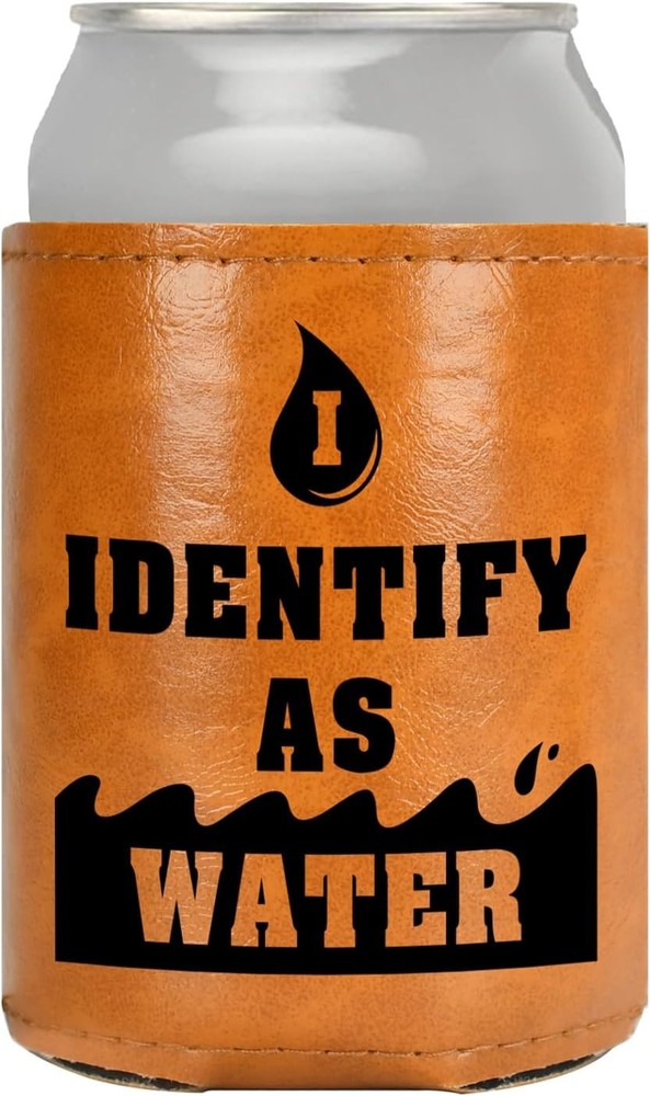 Fathers Day Men Gifts for Dad Him Leather Can Cooler: White Elephant Gifts Chris-image