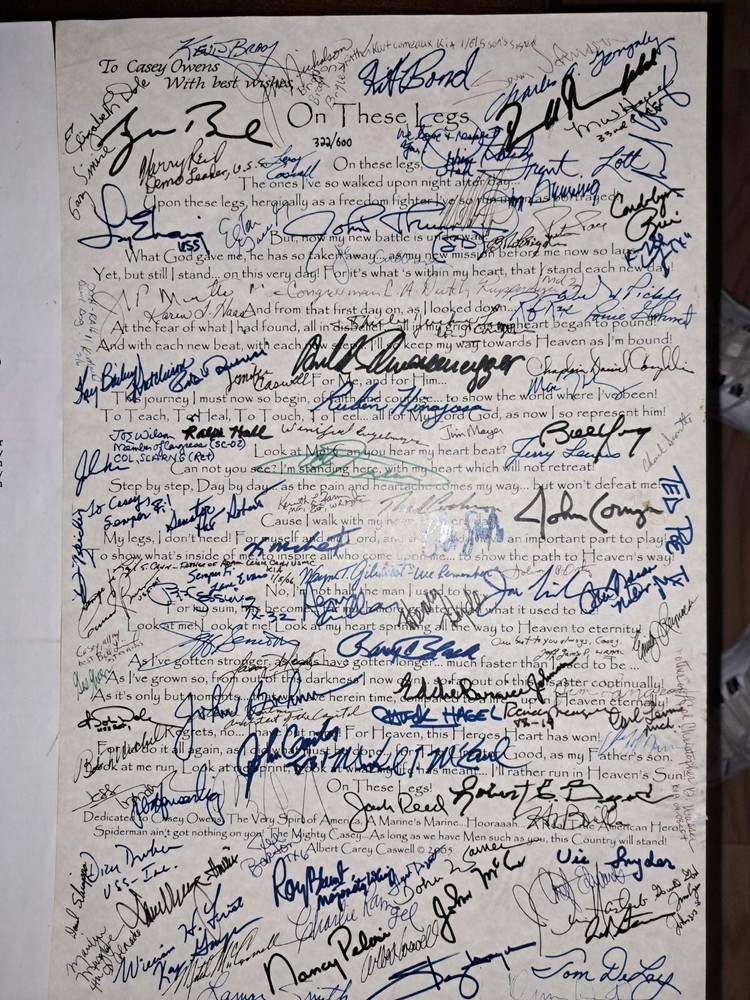 Signature Poem With Congressional Signatures