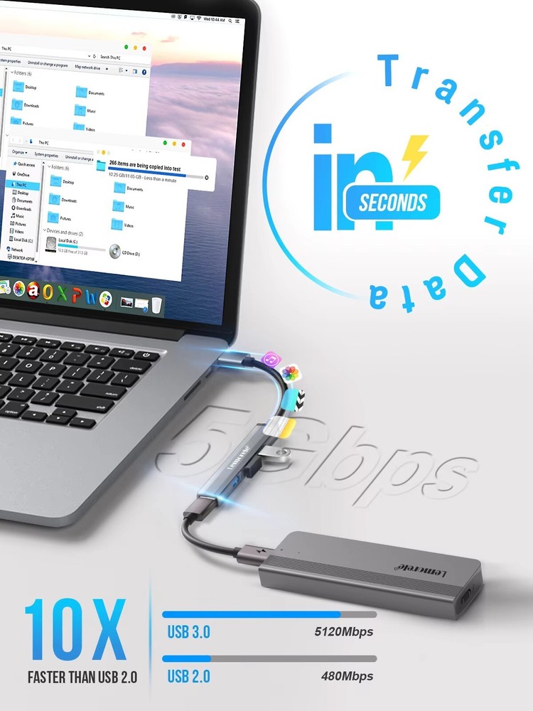 4-Port USB 3.0 Hub OTG Adapter for Laptop & PC Accessories