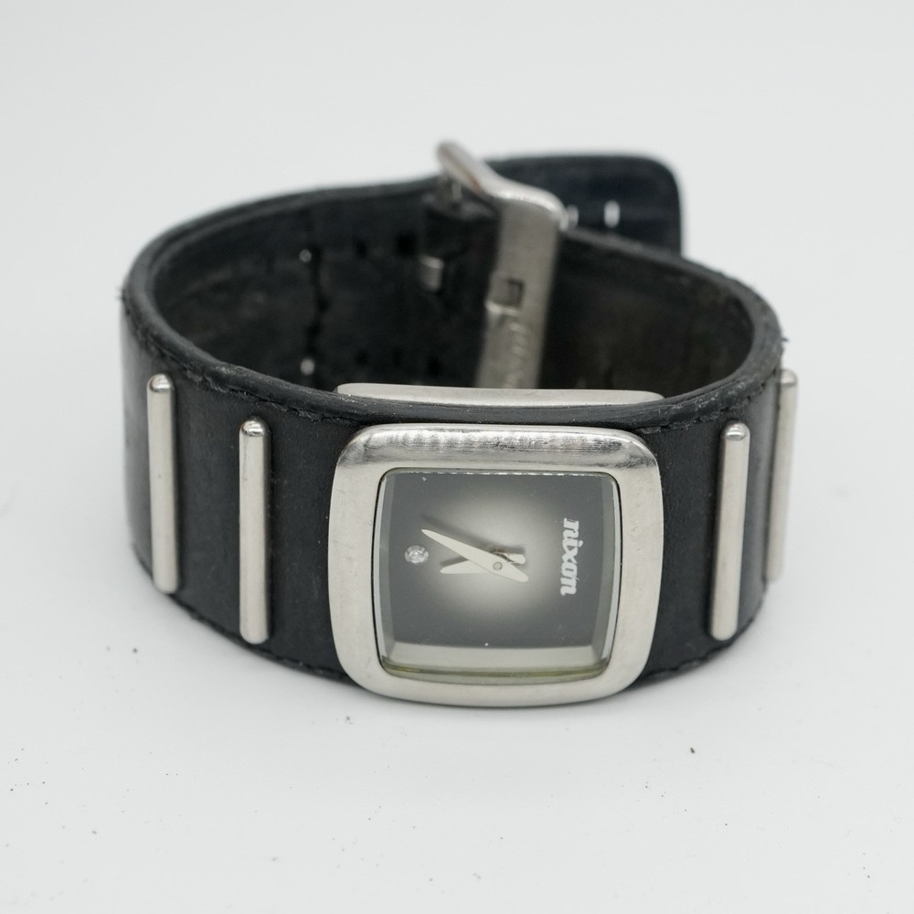 Nixon Womens 30mm The Duchess Wide Black Leather Swiss Watch Band Replacement Needed