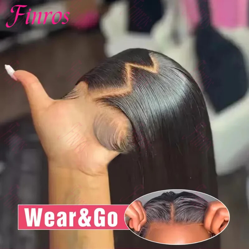 Straight Glueless 4x4 5x5 Lace Closure Wig Pre-Cut Human Hair Ready To Wear
