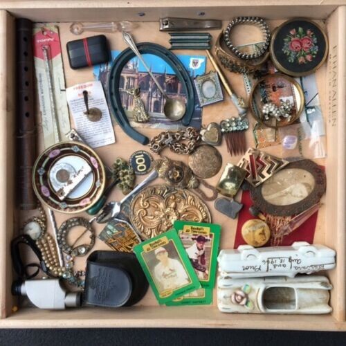 Estate Lot Jewelry Trinkets Coins Mixed Small Finds #K77