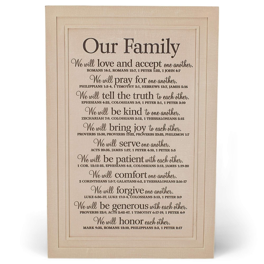 Our Family Will Love Another Textured Cream 11.25 x 16.75 Cast Stone Wall Plaque