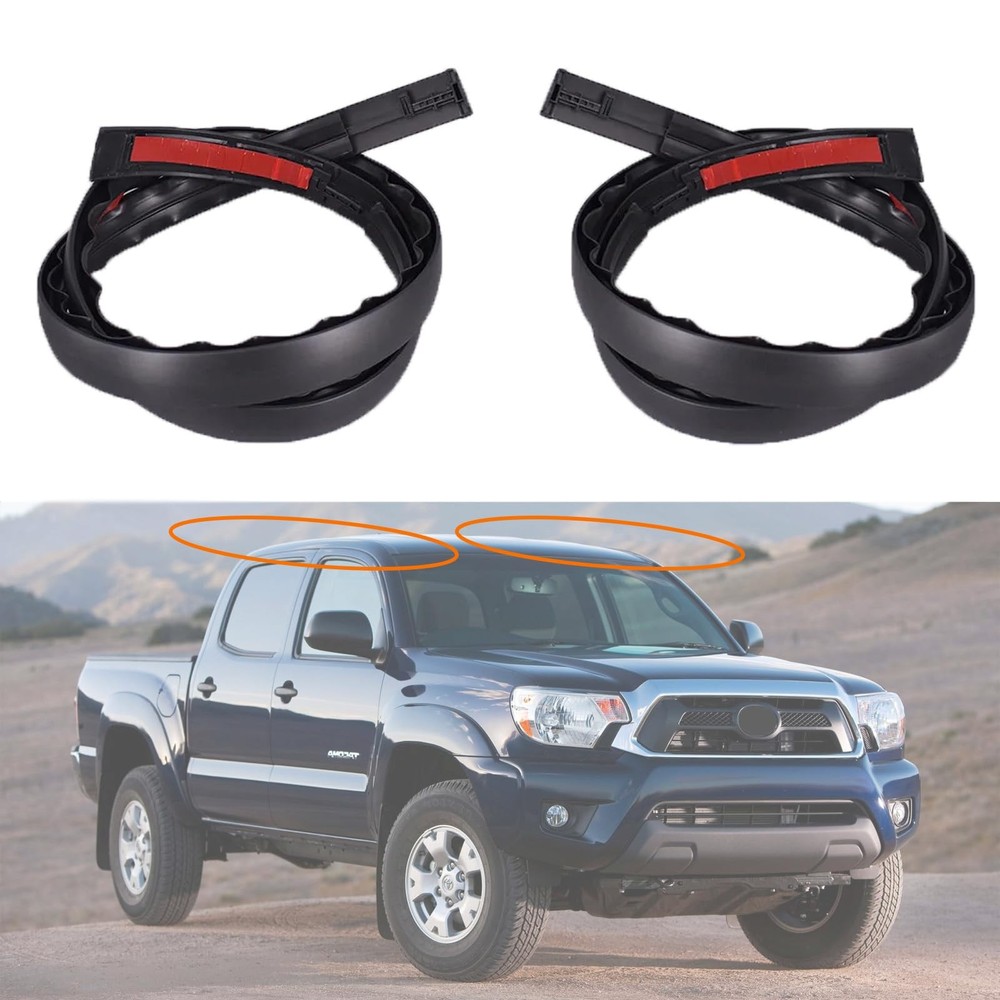 2Pcs Roof Drip Molding Weatherstrip Fit for Toyota Tacoma Double CAB 2005-2015,