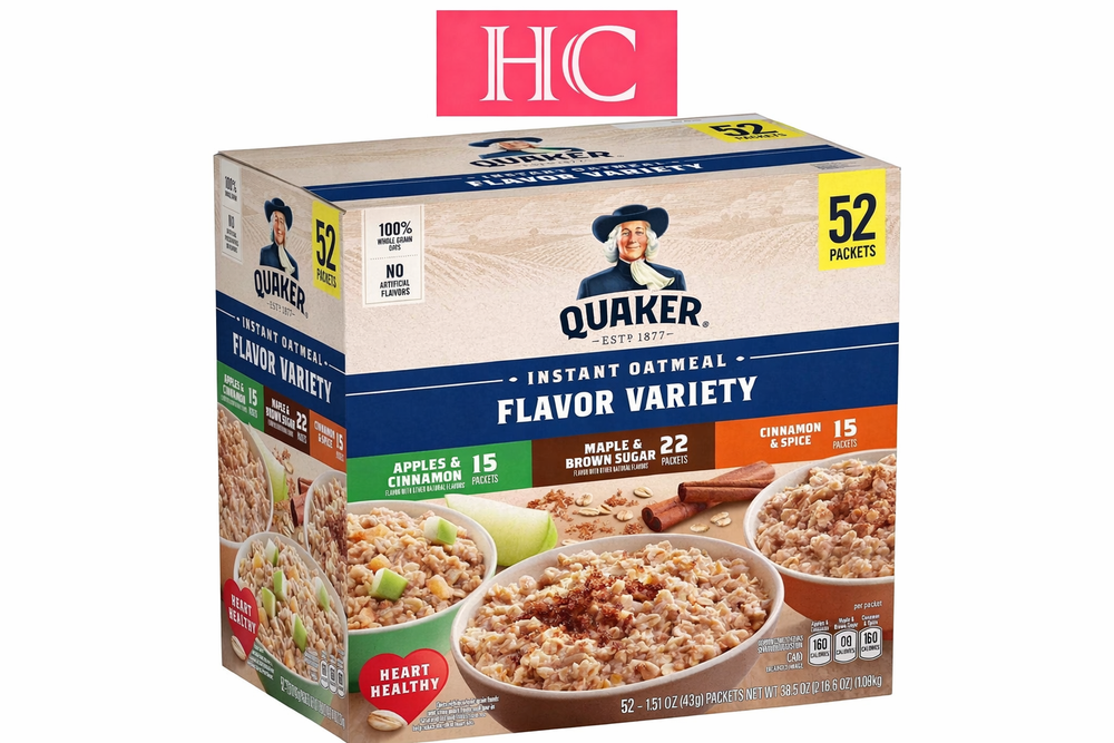 Quaker Oats Instant Oatmeal, Variety Pack, 52 count, FRESH free shipping
