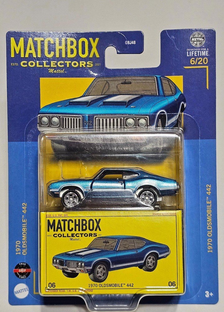 Matchbox Collectors 1970 Oldsmobile 442 Blue and White with Opening Doors 6/20