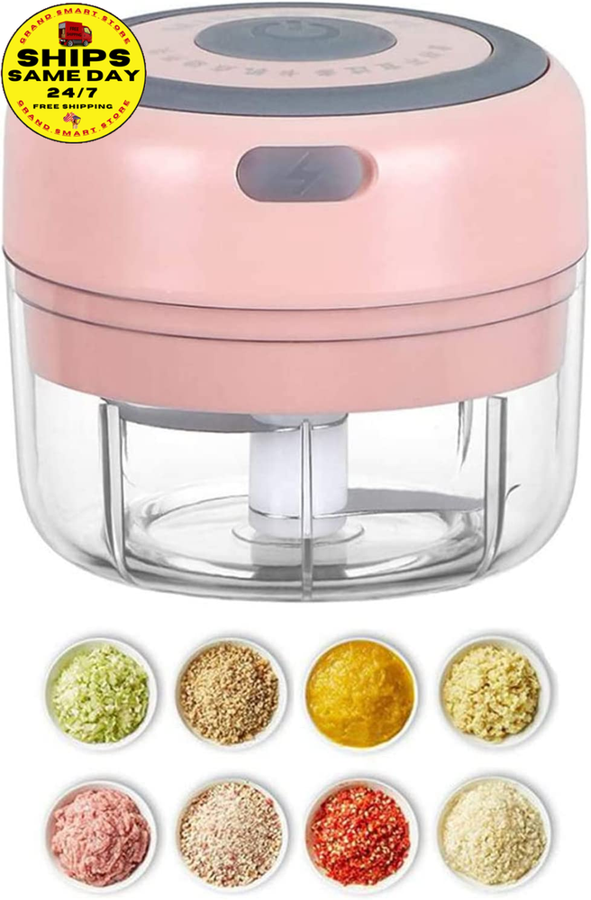 Electric Mini Garlic Mincer, 100ML USB Vegetable Onion Chopper, Portable Small F