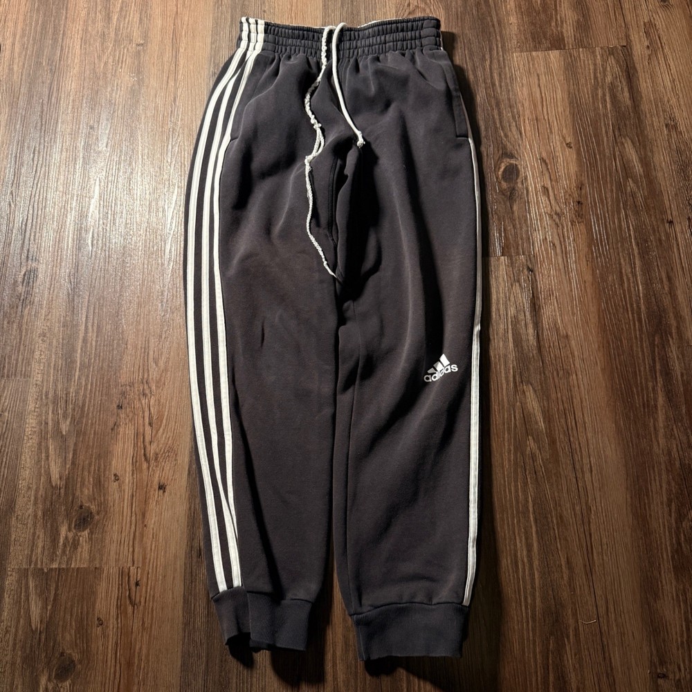 Adidas Mens Joggers Sweatpants Athletic 3 Stripe Small S Black Casual