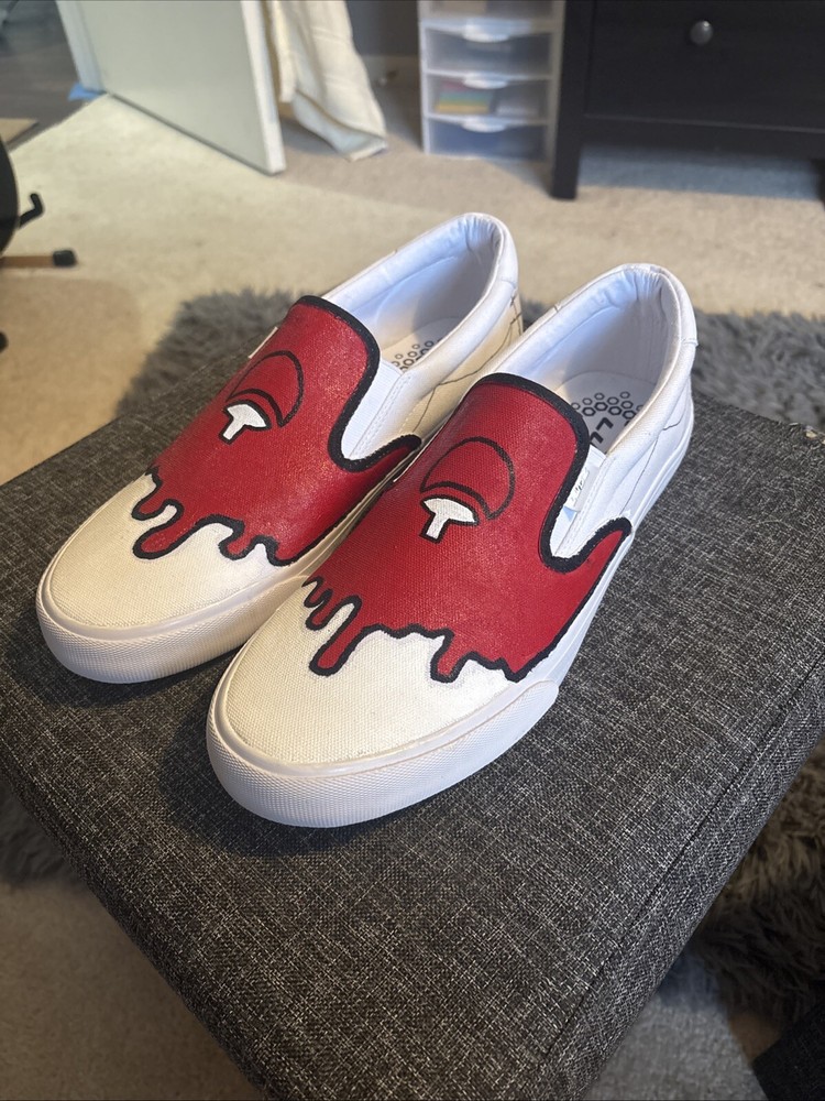 Size 11.5 Custom Shoes. Naruto Inspired Itachi Uchiha Logo And Power line Pose