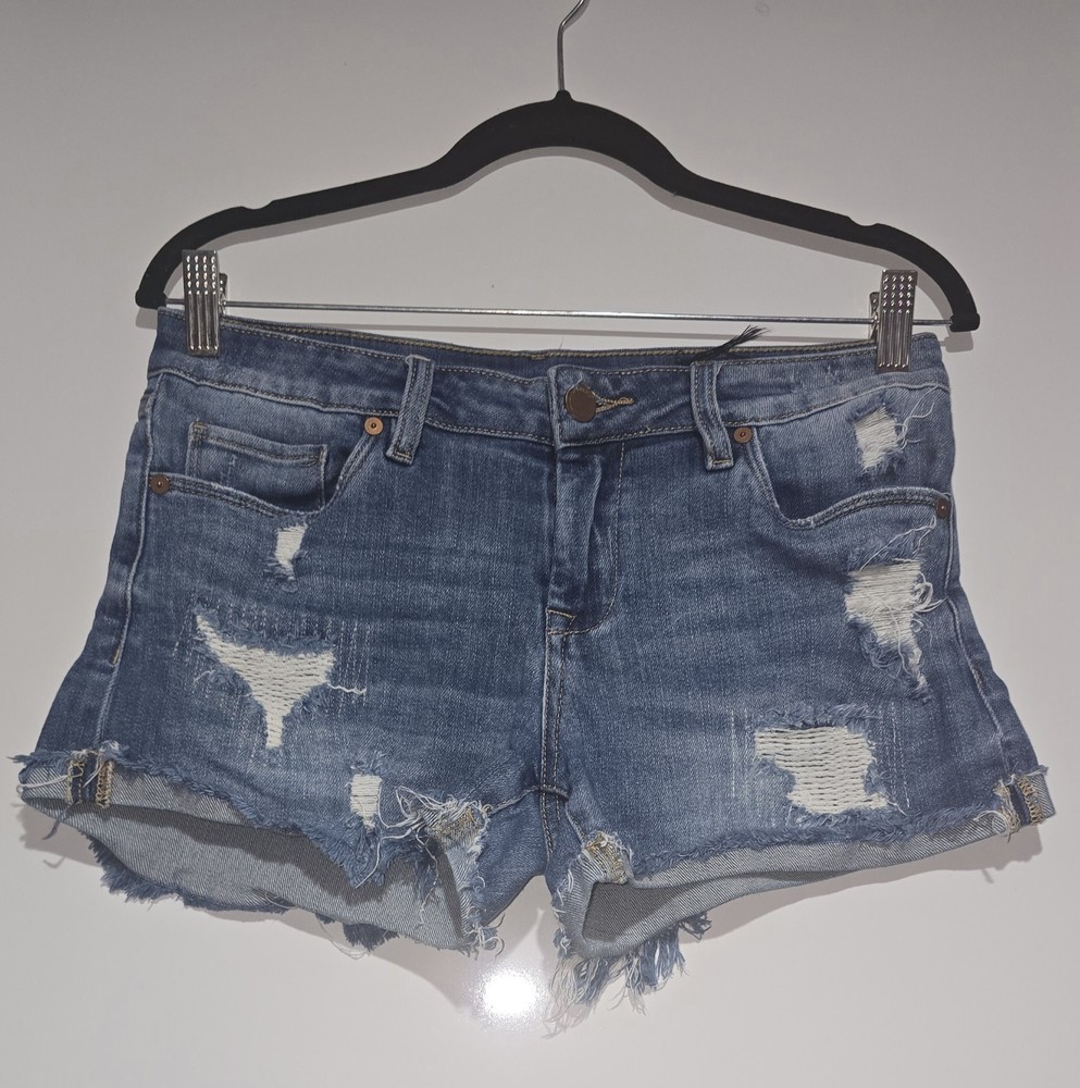 Blank NYC Roll Up Shorts Jeans Women Size 27 Blue Medium Wash Denim Logo