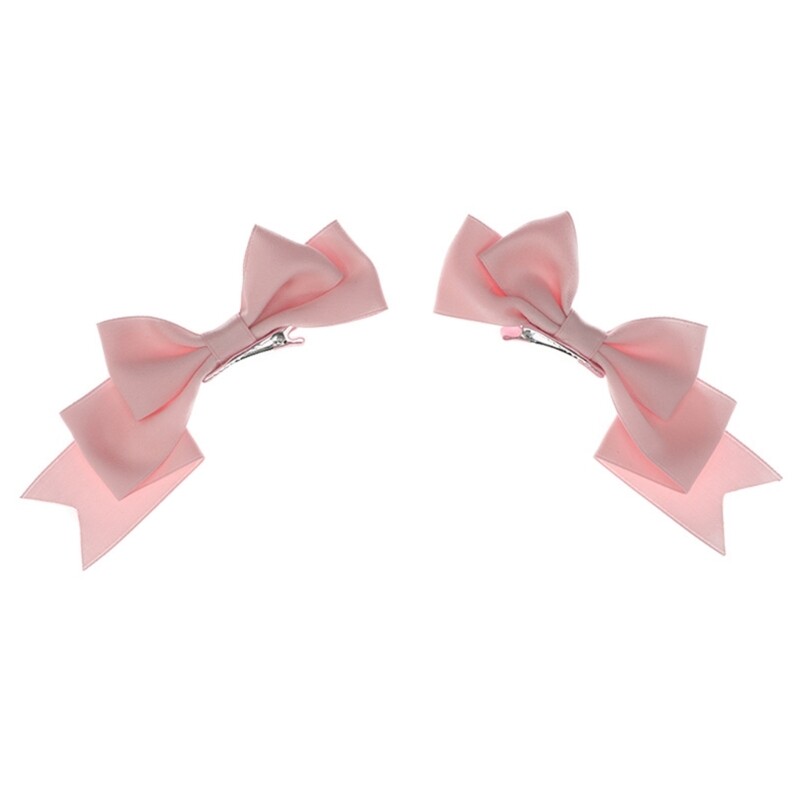 2 Large Sweet Bow Hair Clips for Girls Women Styling Barrettes