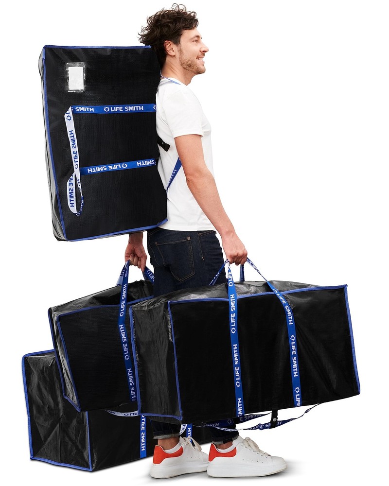 Heavy Duty Zippered Clothing Storage Bags 4-Pack for Moving & Laundry