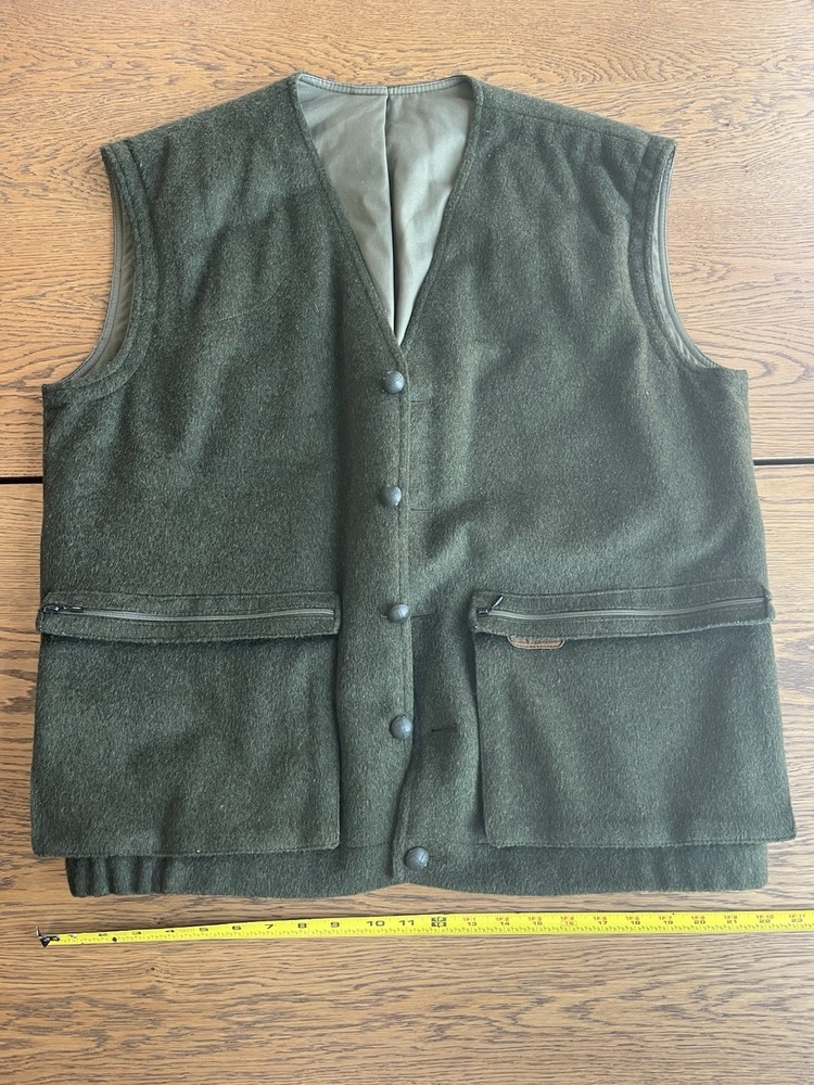 Sankt Hubertus Wool Hunting Vest, Tyrol, Austria Hunter Green Men’s XL