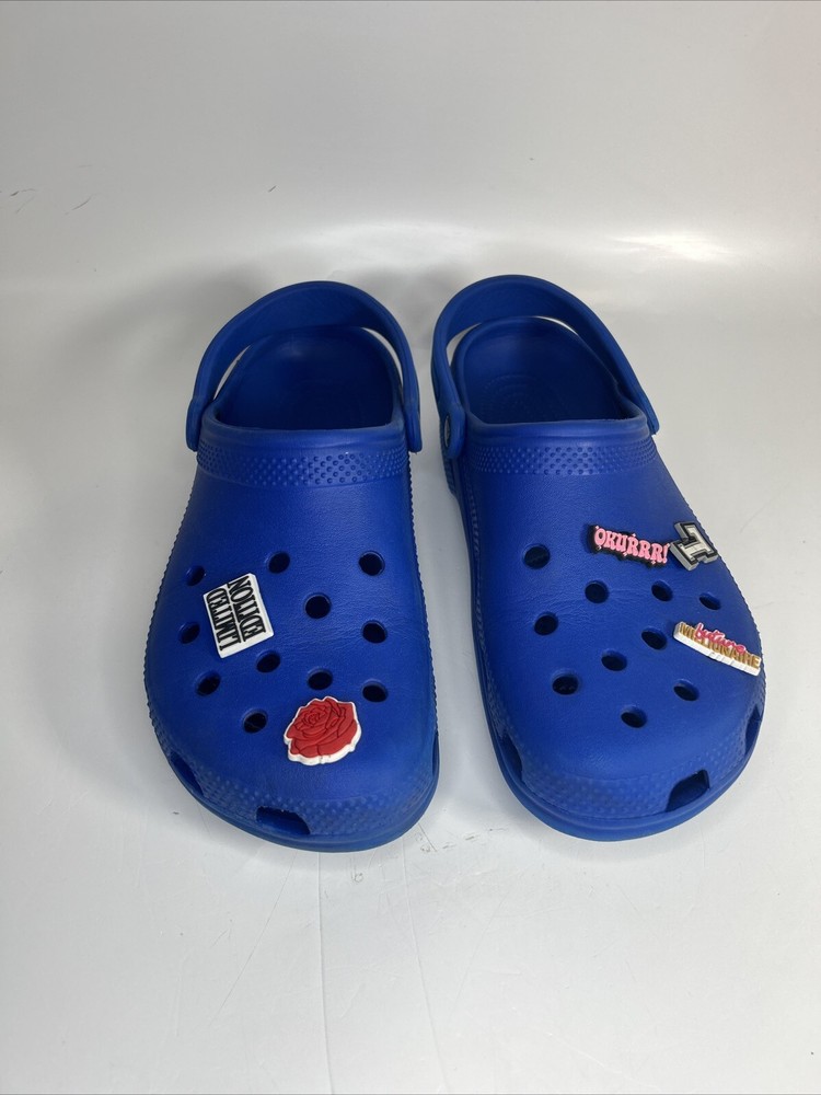 Crocs Men's 9/Women's 11 Shoes -Classic Clogs, Slip On Water Shoes, With Charms