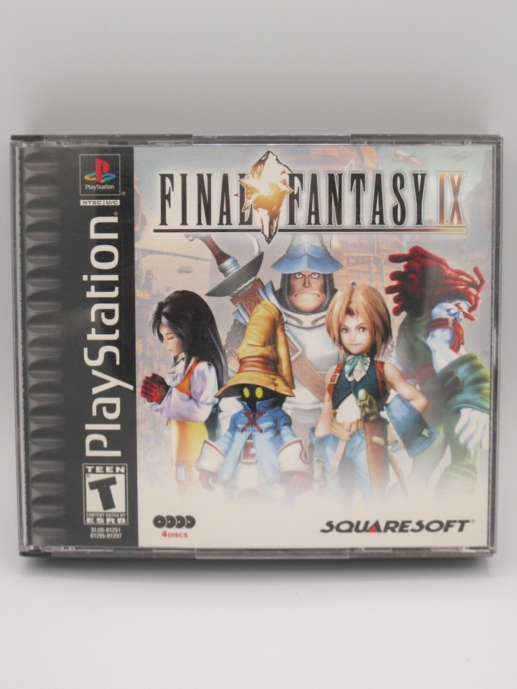 Final Fantasy 9 IX PS1 Playstation 1 Complete 4 Discs 1 Manual CIB Black Label