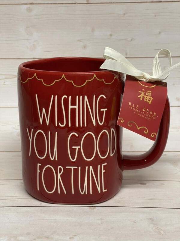 Rae Dunn Wishing You Good Fortune Chinese New Year Red Mug-image