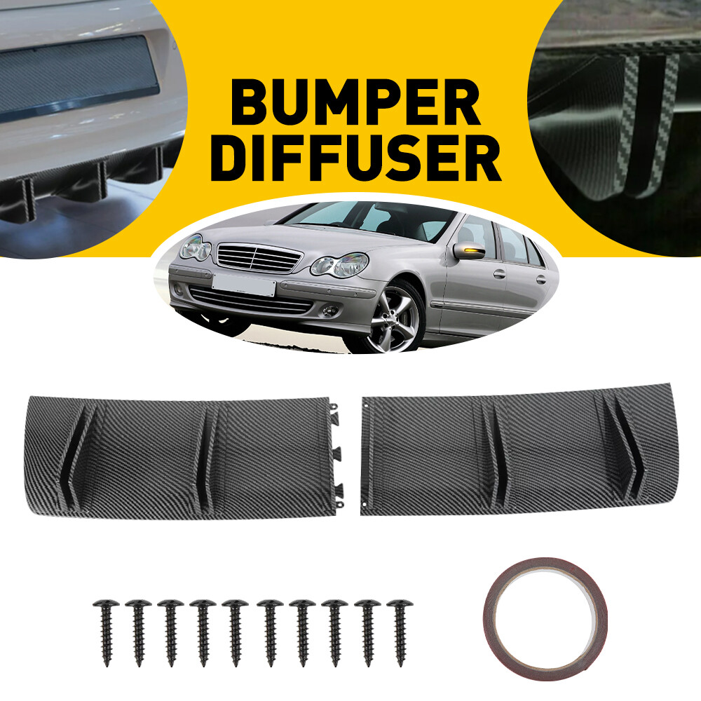 Rear Lower Diffuser 10 Fins Bumper Lip Splitter Spoiler Carbon Fiber For Honda M