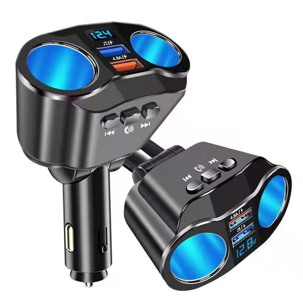 Dual USB Car Charger with Bluetooth MP3 Adapter & LED Display