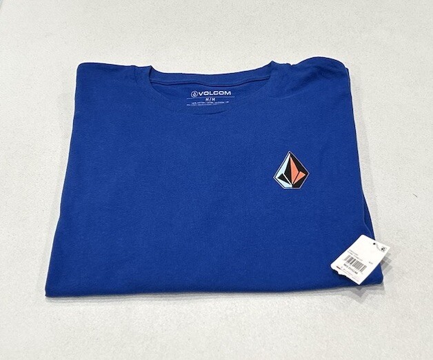 Volcom Men's Iconic Stone Long Sleeve T-Shirt, Royal Blue, Size M