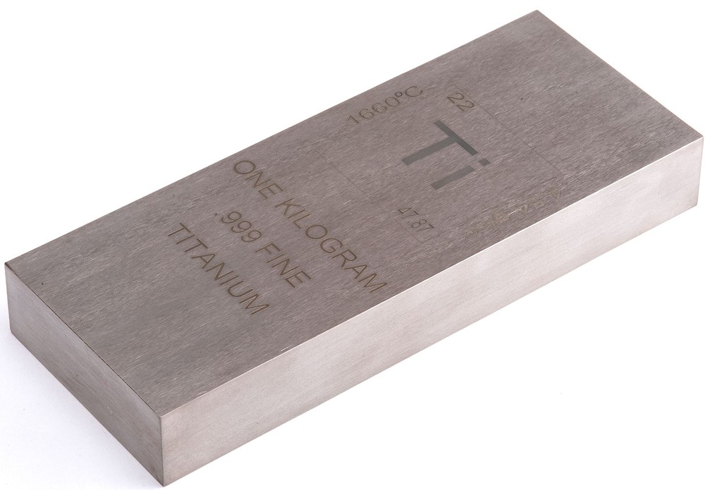 Titanium Bar - 1 Kilo Laser Engraved .999 Pure Bullion Bar Chemistry Element ...