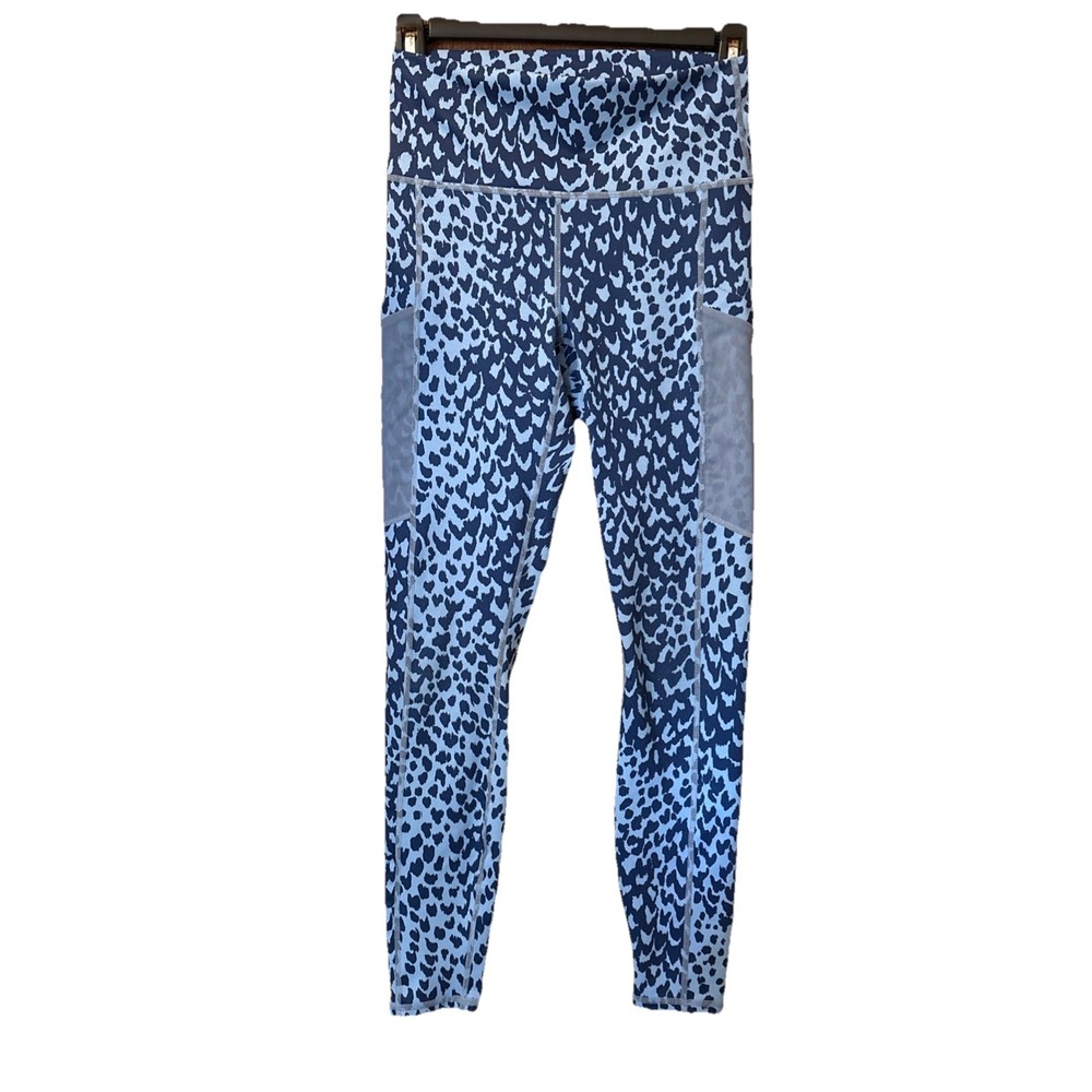 Fabletics PowerHold High-Waisted XS Leggings in Blue Animal Print