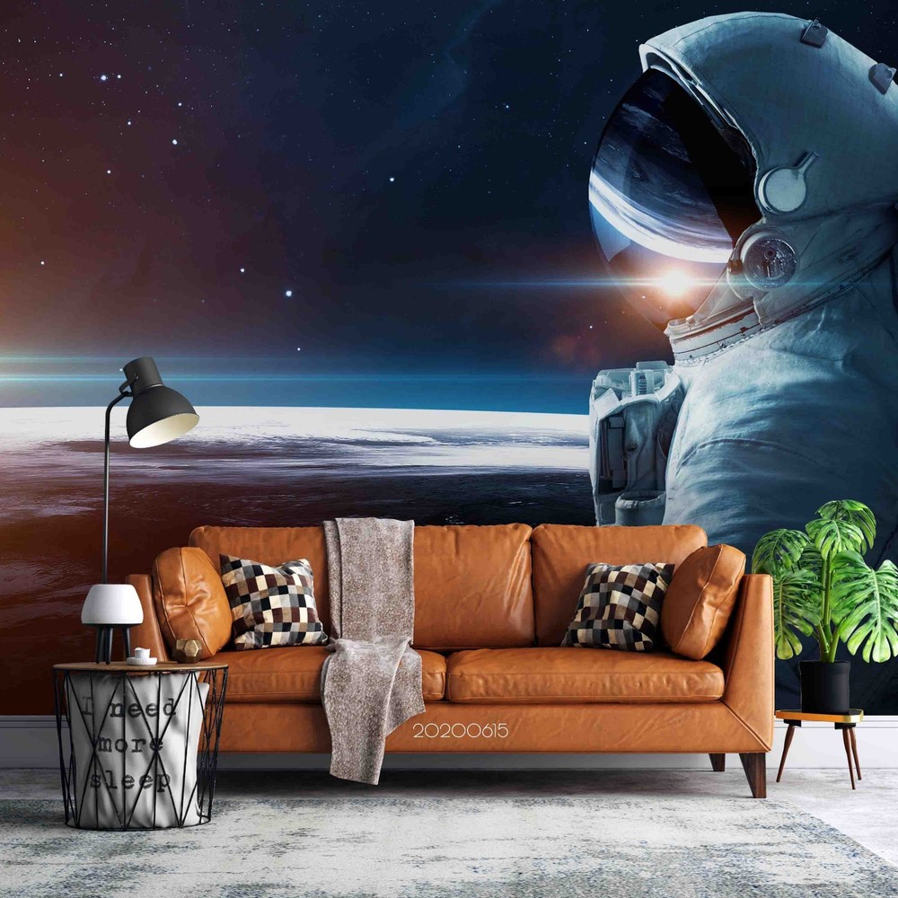 3D Space Astronaut Planet Wall Murals Wallpaper Murals Wall Sticker