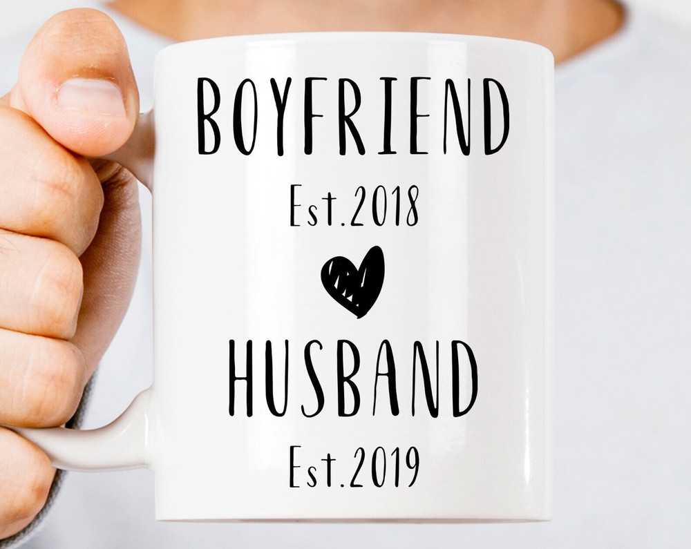 Boyfriend To Husband Est.2019 Coffee Mug Custom New Husband Mug Marriage