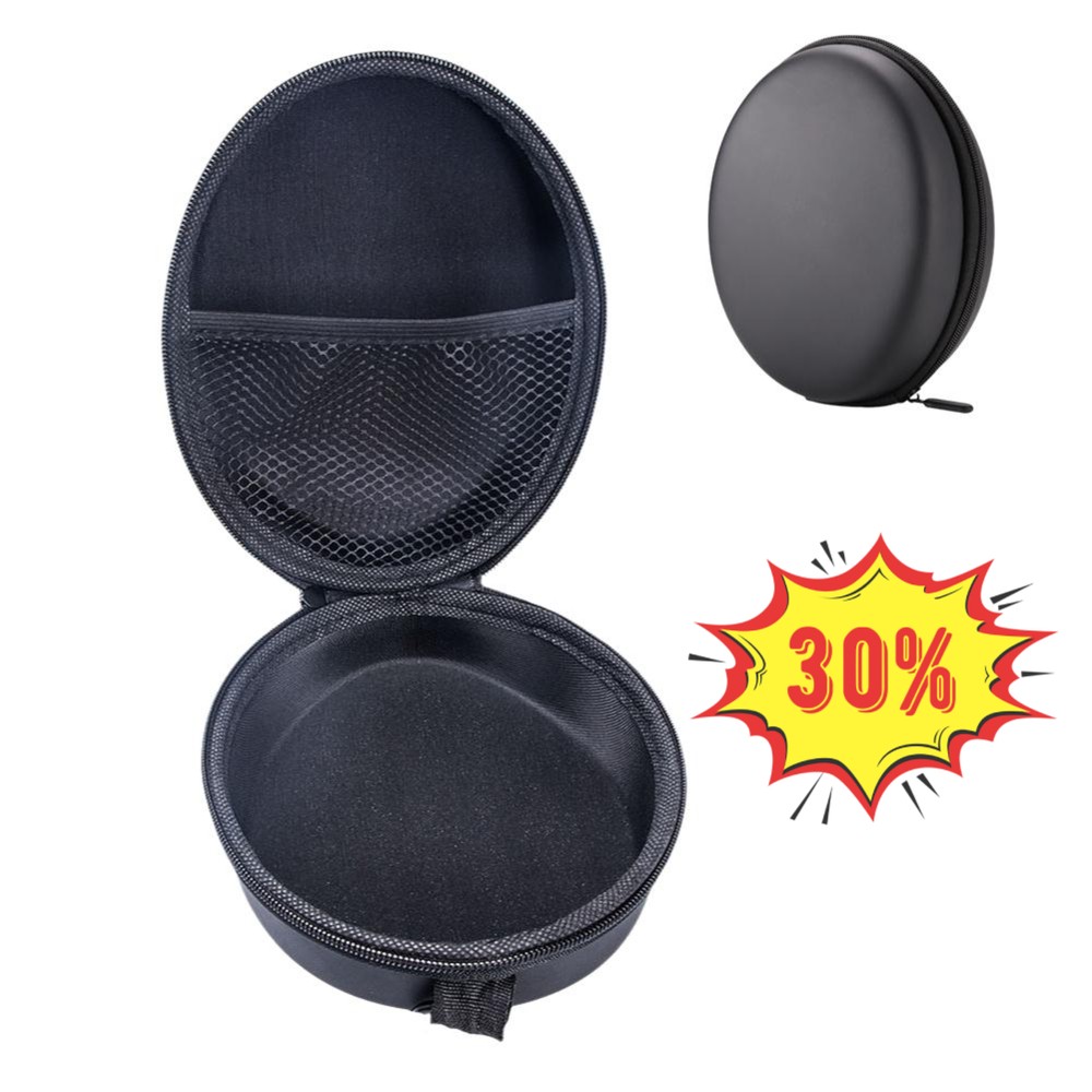 Travel Hard Headphone-Case  Foldable Headphones Storage Bag Box  BLACK!