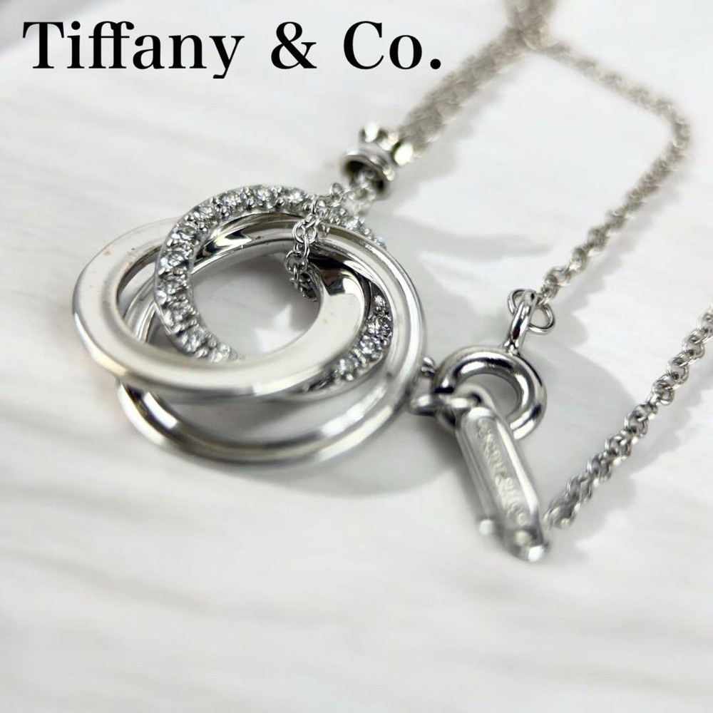 Tiffany Triple Interlocking Diamond Necklace in Original Box New Jewelry