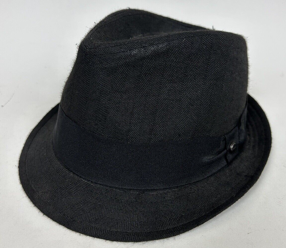 Stetson Black Tweed Trillby Fedora Hat for Men Size S/M Polyester Blend