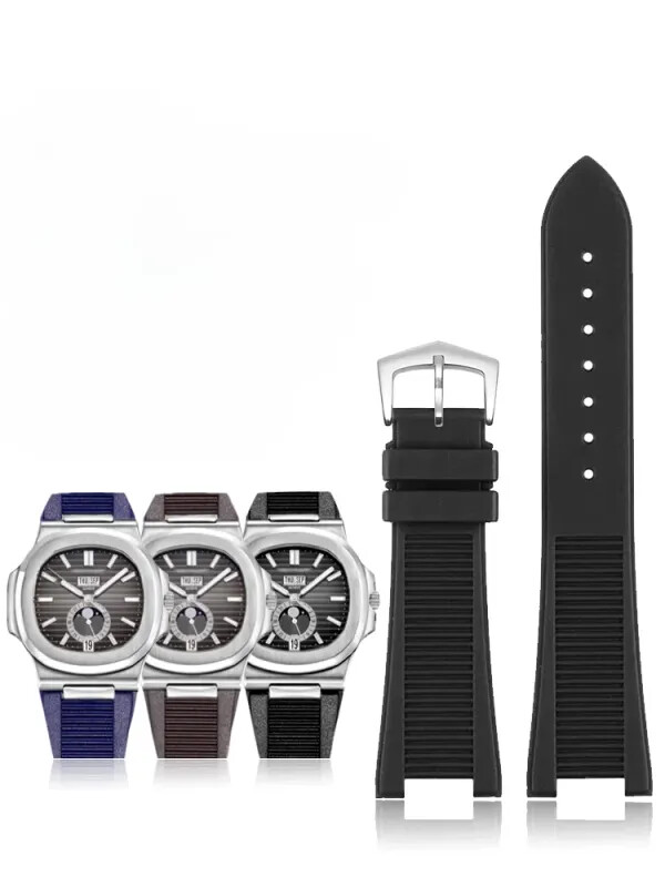 Silicone Watch Band for Patek Philippe Nautilus 5711 5712 5980 Waterproof 25x13mm