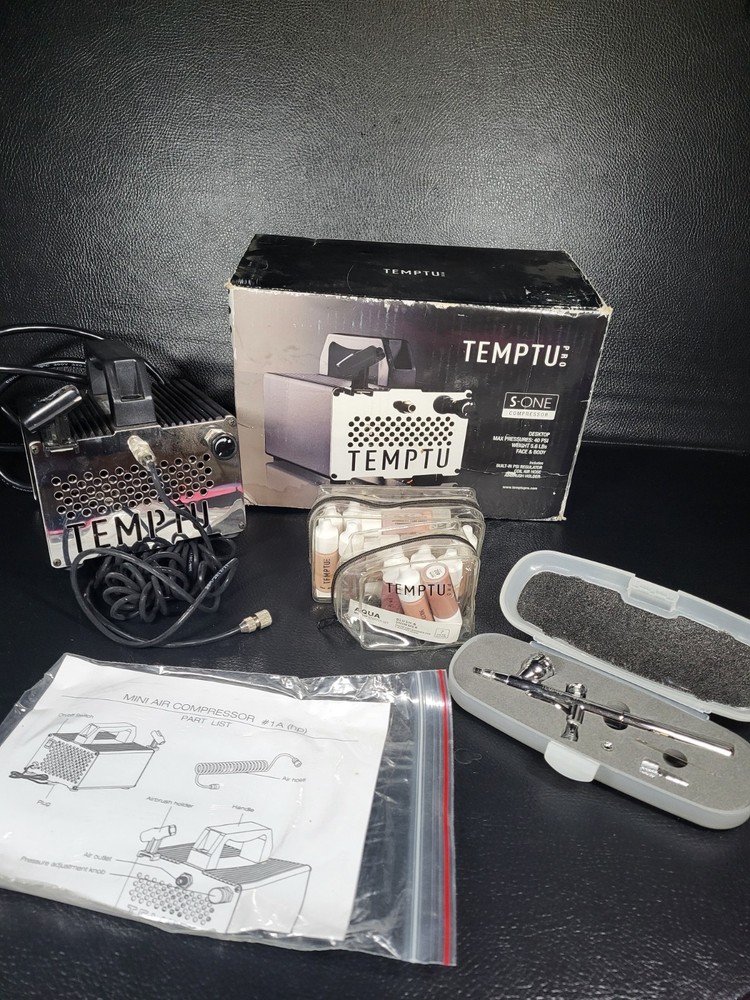TEMPTU PRO S-ONE Airbrush Compressor With Extras *Read*