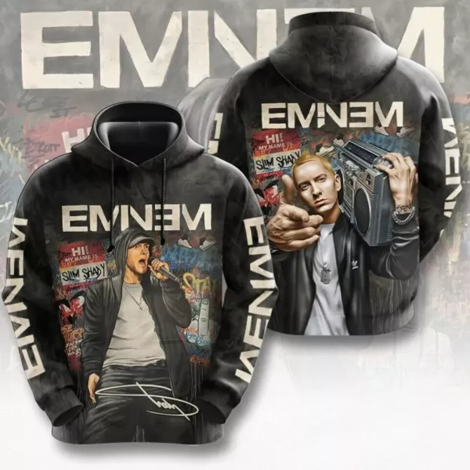 Eminem Rapper All Over Print 3D Hoodie in XS-6XL Sizes