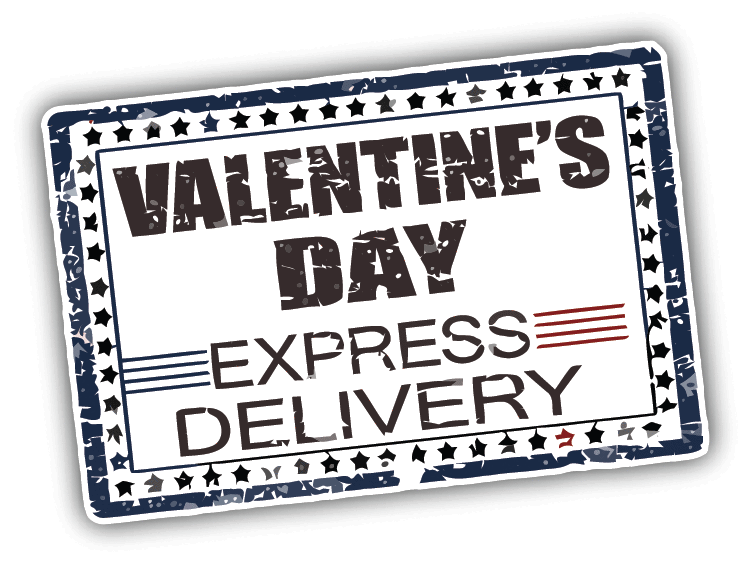 Express Delivery Valentine's Day Stamp Car Bumper Sticker Decal
