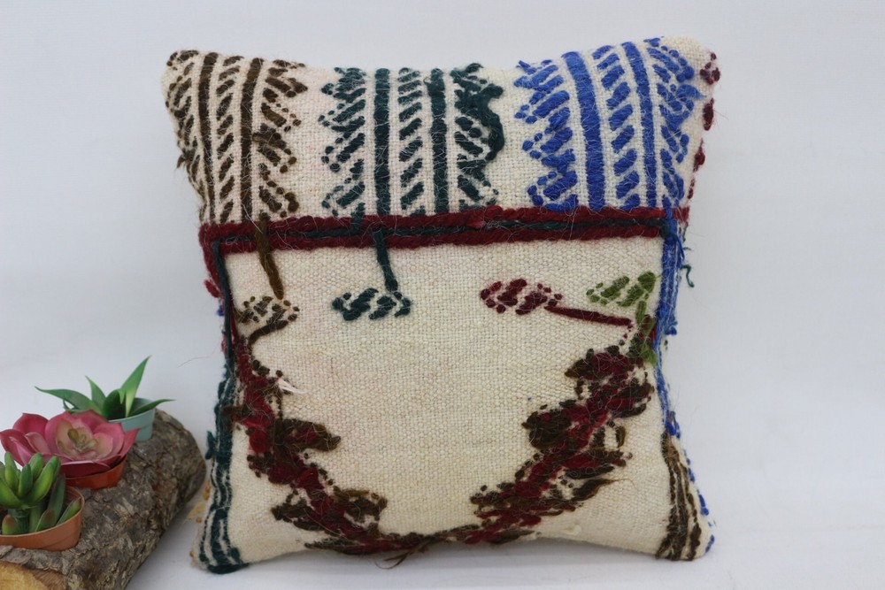 Ethnical Kilim Rug Pillow, Antique Pillows, 12