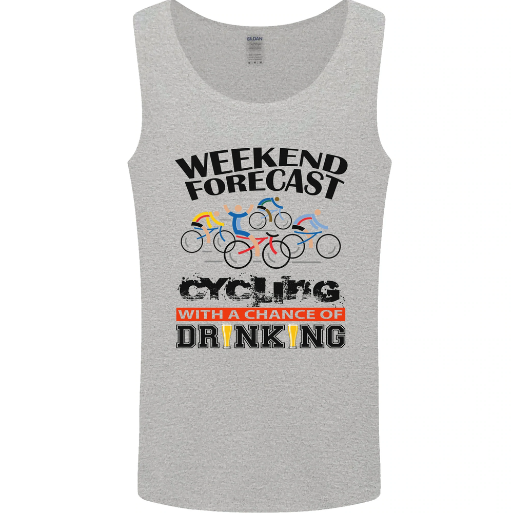Weekend Forecast Cycling Cyclist Bicycle Mens Vest Tank Top