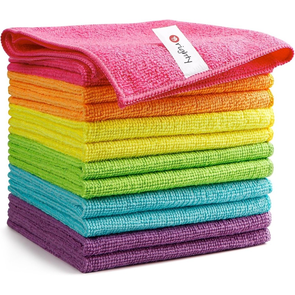 Microfiber Cleaning Cloth Pack of 12, Highly Absorbent Cleaning Supplies