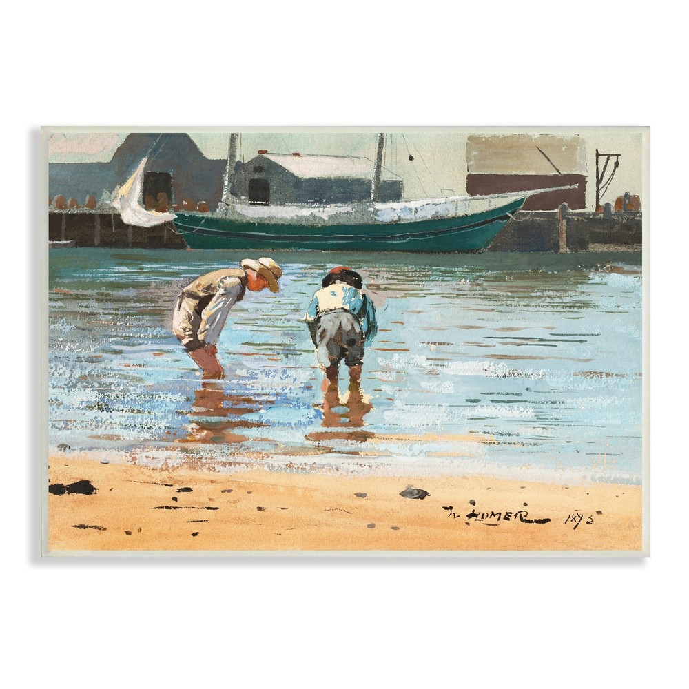 Stupell People Shoreline Beach Marina Searching Sea Life